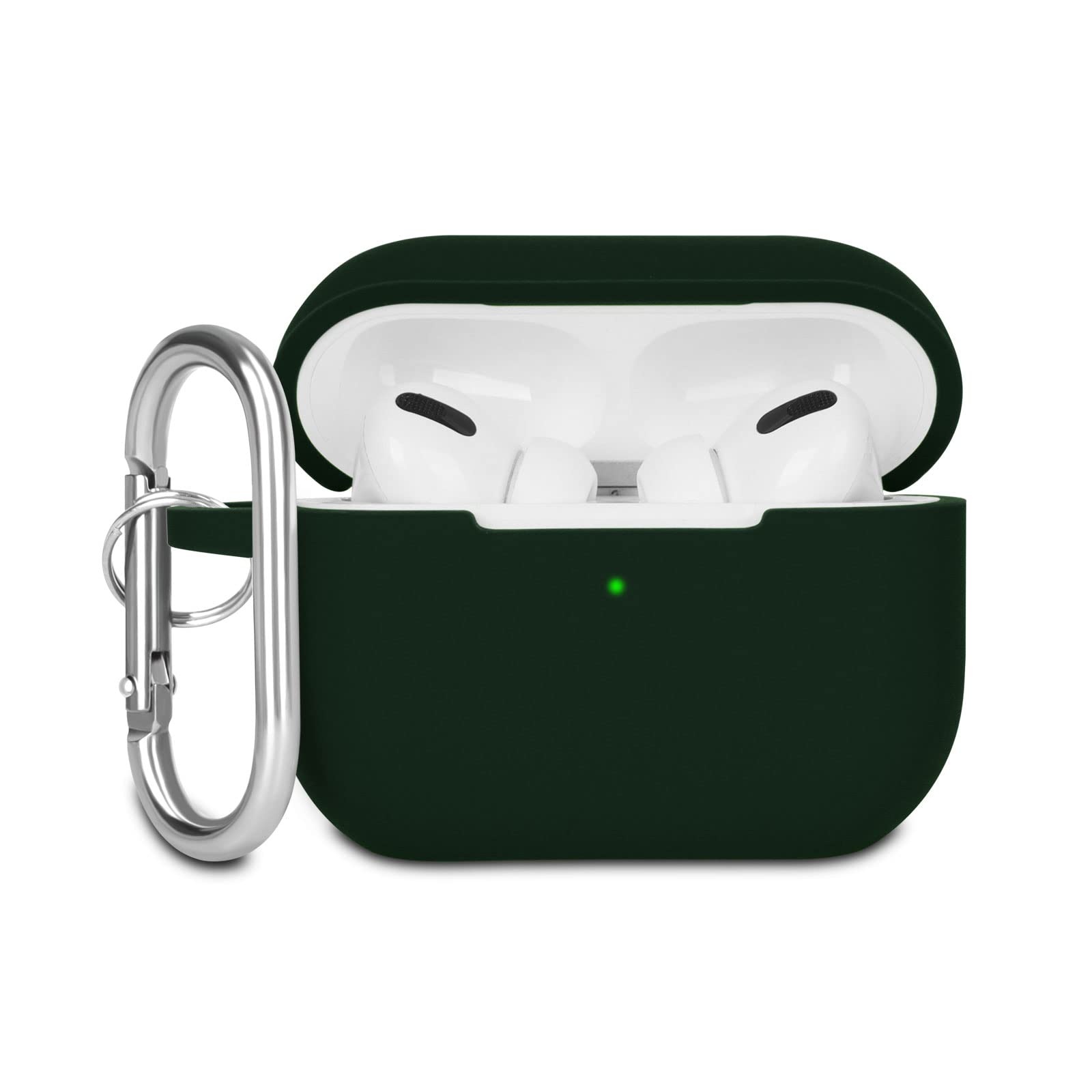 Case Cover Compatible with Airpods Pro, Soft Silicone Skin Case Cover Shock-Absorbing Protective Case for Airpods Pro 2019 with Carabiner, Front LED Visible, Black — view 11