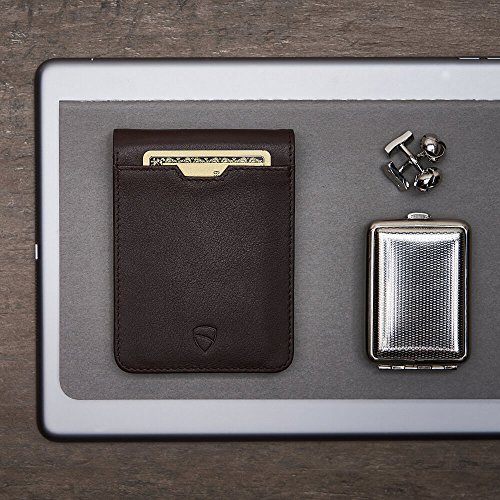 Image of Vaultskin MANHATTAN Slim RFID Blocking Bifold Leather Wallet for Men - Men's Leather Wallet, Front Pocket Minimalist Card Holder, Holds 9 Cards and Cash, Premium Italian Leather