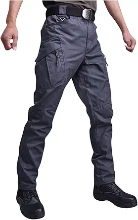 OIOLOYJM Military Cargo Pants for Men Hiking Relaxed Fit Work Waterproof Stretch Tactical Lightweight Outdoor Travel Pant