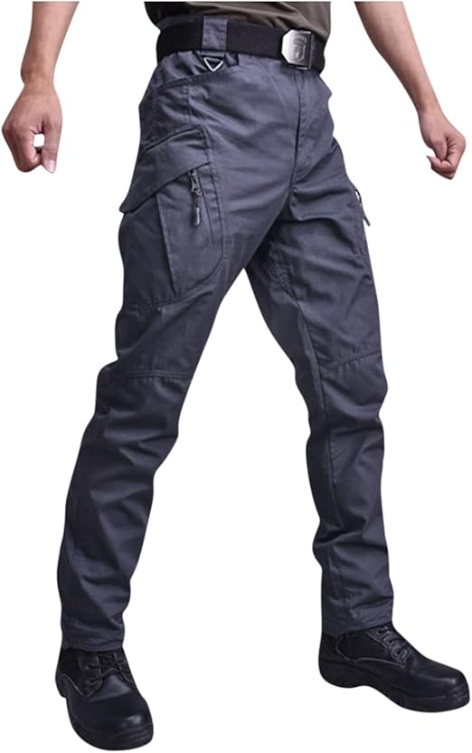 OIOLOYJM Military Cargo Pants for Men Hiking Relaxed Fit Work Waterproof Stretch Tactical Lightweight Outdoor Travel Pant