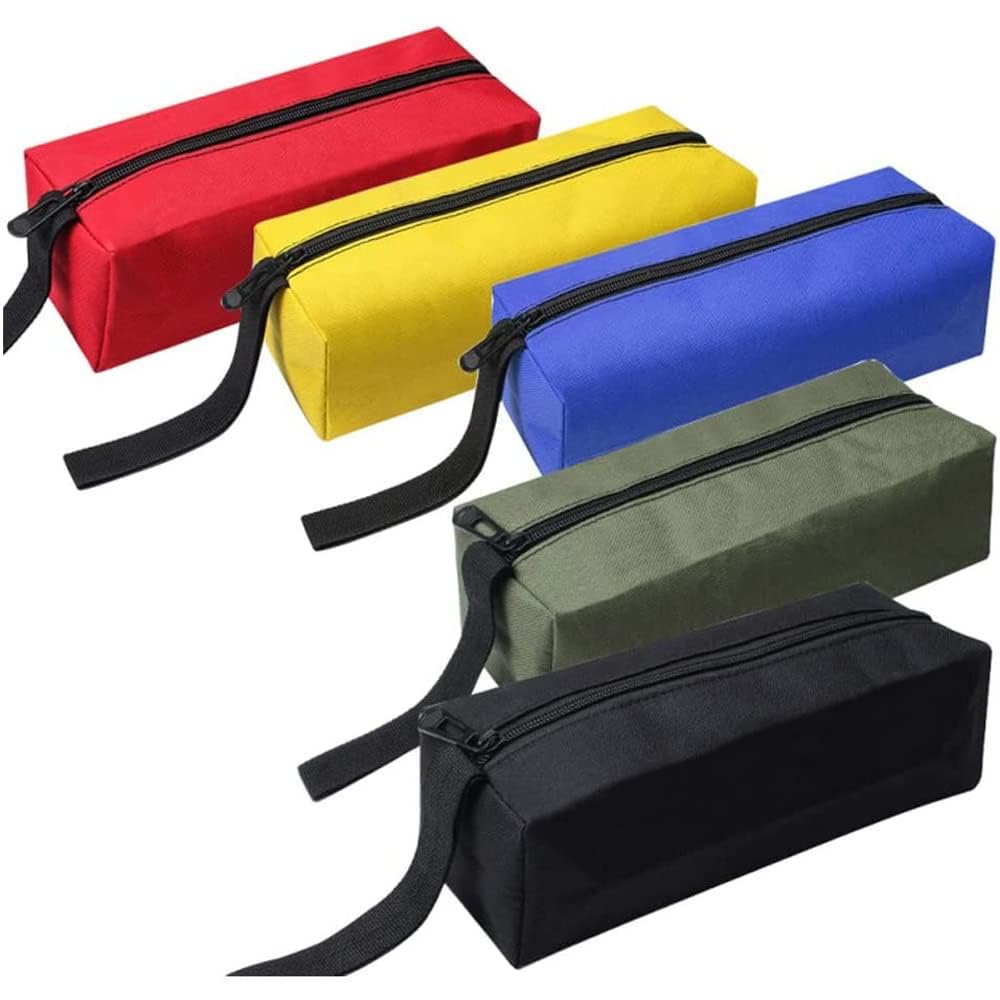 HunterBee 3/5 pack small Tool Organizer bags zipper canvas Pouch screwdriver pencil storage pouches Pockets