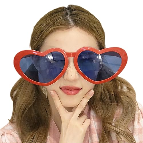Kamonda Funny Oversized Heart Shape Sunglasses for Party Cool Eyeglasses Novelty Frame Eyewear Adult Selfie Props Accessories