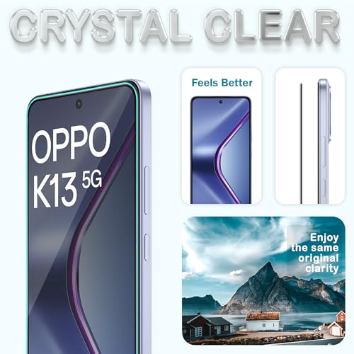 Image of ArmourPro Military Grade Gorilla Tempered Glass Screen Protector Compatible for Oppo K13 with Edge-To-Edge Protector Coverage, Cable Protector and Easy Installation kit (6.67 Inch)