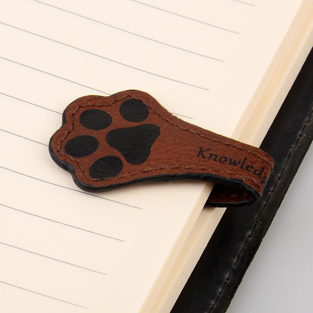 Gsrhzd Magnetic Leather Bookmarks, 2 Pcs Retro Leather PU Magnet Bookmark Book Page Holder - Image 3