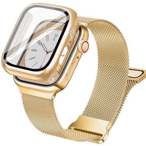 Ya en manzanajugosa.com: Vamyzji Compatible con Correa Apple Watch con Funda 40 mm Serie SE 6 5 4, Pulsera Magnéticas de Acero Inoxidable con Protector de Pantalla, Bracelet iWatch Milanese Loop Metálica para Mujer,Oro