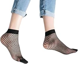 5 Pairs Womens Fishnet Socks with Bows Ankle Short Stockings fishnet stockings mesh socks glitter socks Free-Size