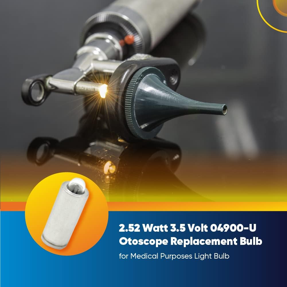 Technical Precision 3.5V Halogen Medical Diagnostic Bulb Replacement for Welch Allyn 04900, 4900, 11620, 11630, 11720, 11730, 11735, 04900-U Light Bulbs Clear - 1 Pack