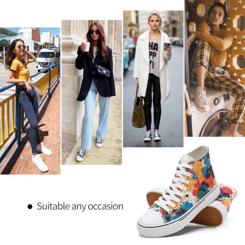 Image of hash bubbie High Top Canvas Sneakers Fashion Walking Shoes