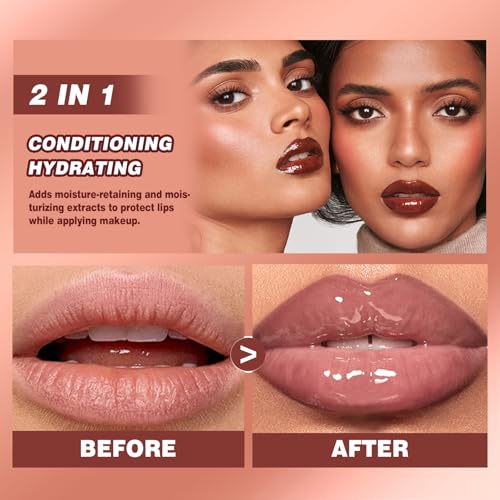 Gloss à Lèvres Hydratant 3 Couleurs Lip Jam, Rouge à Lèvres Liquide En Gelée Pour Les Femmes, Gloss Brillant Et Repulpant De Couleur Nude – Image 6