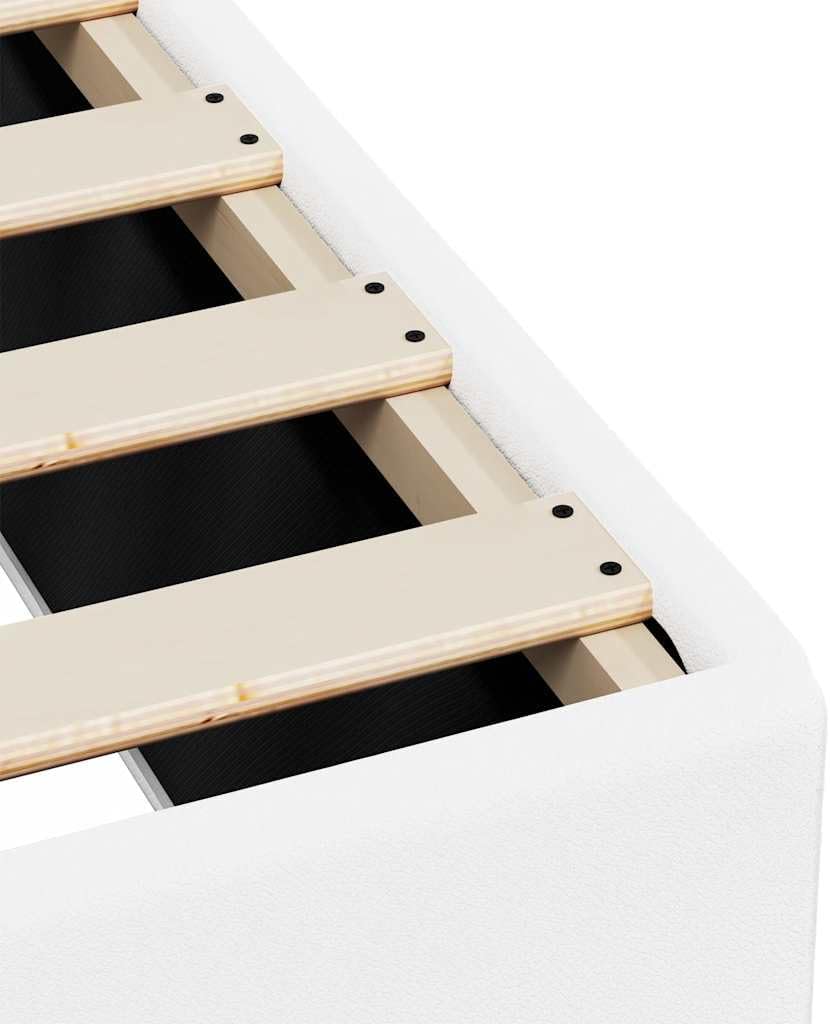 California King Bed Frame White Platform Sturdy Durable Slatted Foundation Modern Minimalist Bedroom Furniture Mattress Support Easy Assembly No Box Spring Needed