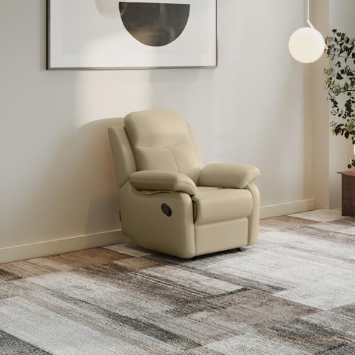 Image of Interio by Godrej Alpine Manual 1-Seater Synthetic Leather Recliner Sofa