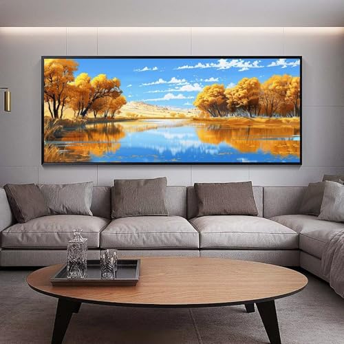 Diamond painting adulte grand format automne XXL 250x90cm broderie diamant