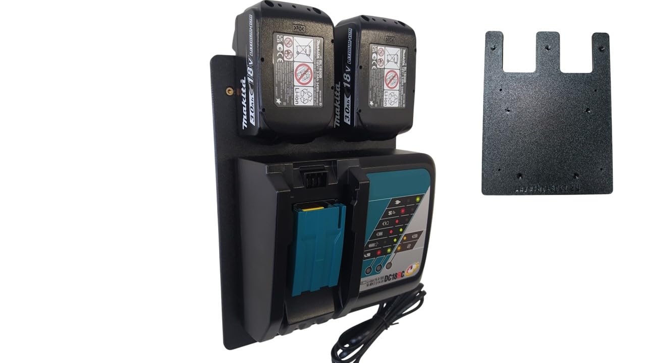 Wandhalterung für Makita Akkus und Ladegeräte [Made in Germany] Makita Batteriehalter Wandhalterung für Aufbewahrung und System