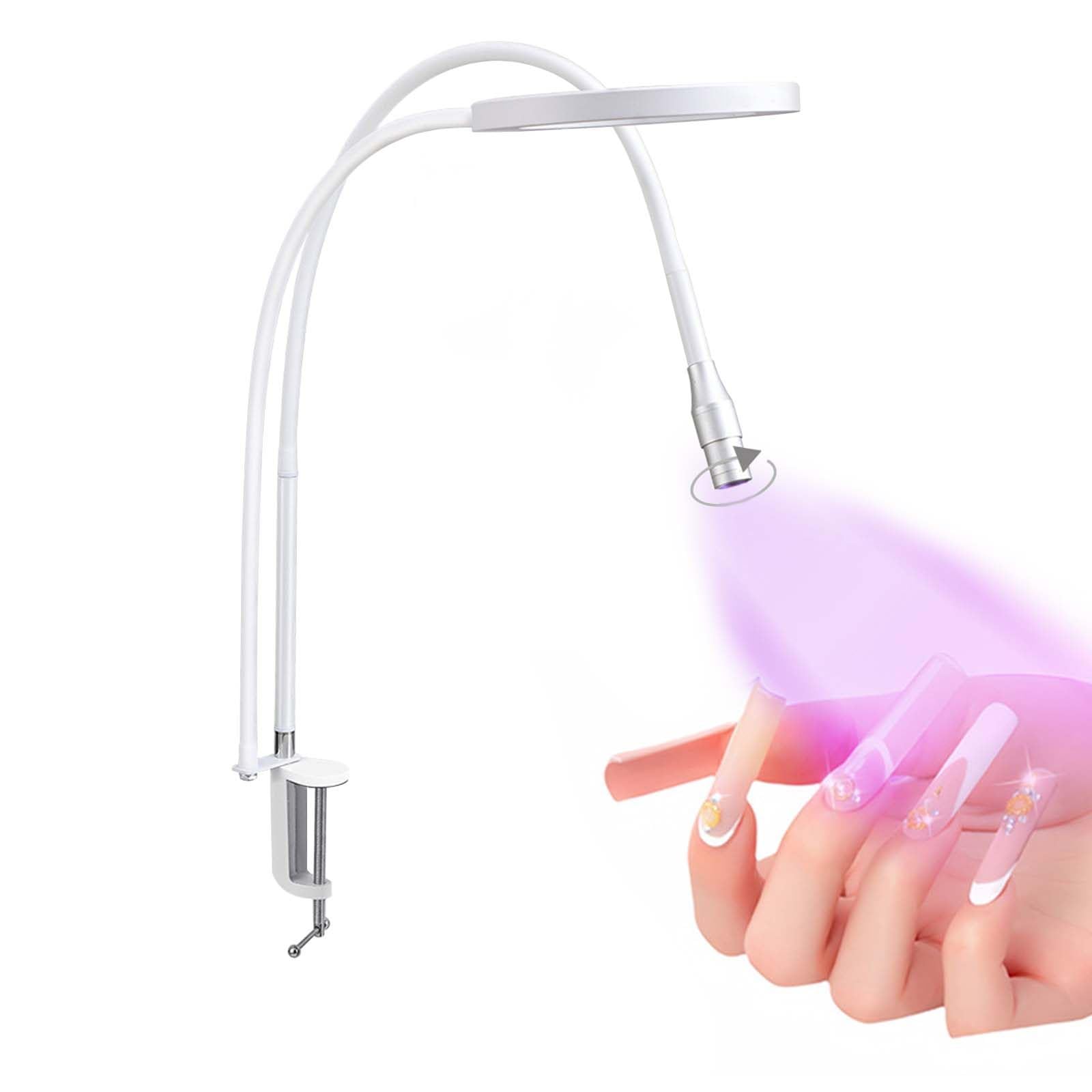Lampe de bureau LED avec pince, lampe portable à clipser pour bureau à domicile, 3 modes de luminosité, col de cygne réglable à 360°, réglage de la taille du spot