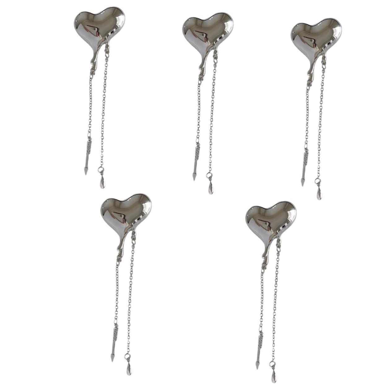 5st Liebes Kette Brosche Anstecknadel Für Kleidung Frauen Herz Brosche Pins Für Frauen Damen Accessoires Valentinstagsgeschenke Für Sie Anstecknadel Für Damen Legierung Silver