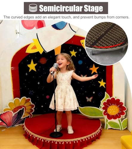 Kids Stage Platform for Performance, Semi-Circle Riser with Skirting ...