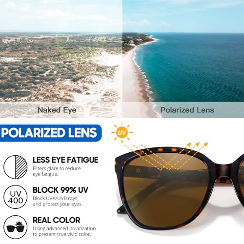 Myiaur Trendy Polarized Sunglasses for Women Men, Classic Retro Designer Style Sun Glasses UV400 Protection3