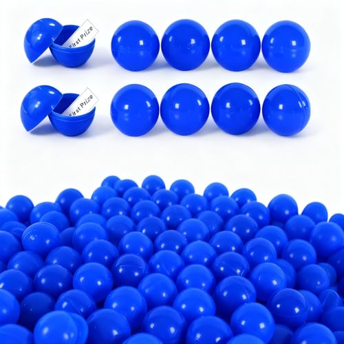 Moling 55 Piezas de Bolas de Lotería de Plástico de 3CM,Bolitas de Tombola Rellenables,Pequeñas Cápsulas de Bingo de Colores,para Eventos Benéficos,Fiestas de Navidad,Eventos Empresariales (Azul)