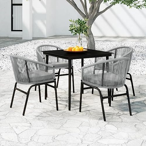 KCCKOM Garden Furniture Set 5 Piece Patio Dining Set Gray