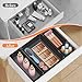 SpaceHacks 25 PCS Plastic Drawer Organizer Set, 4-Size Versatile Organizer Trays & storage Bins for Makeup, Jewelry, and Gadgets in Bathroom, Bedroom and Office,Clear Black