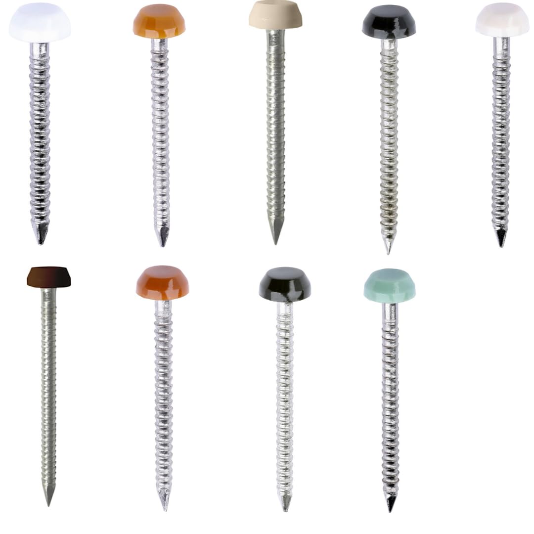 UPVC Poly Top Pins Nails Plastic Headed Fascia Fixings 25-40mm (Pack of 20, 50, 100, 200, 500) (500, Cream 30mm)