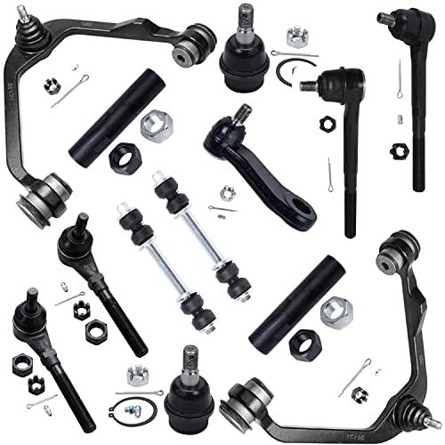 Image of Detroit Axle - 13pc RWD Front End Suspension Kit for Ford F-150 F-250 Expedition Lincoln Blackwood Navigator, Upper Control Arms Lower Ball Joints Sway Bars Tie Rods Pitman Arms Replacement