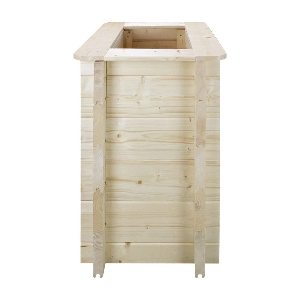 TIMBELA Carre Potager Exterieur Bois - Jardinieres Exterieur pour Jardin, Balcon, Terrasse – pour Fleurs, Herbes aromatiques, Légumes- Bois Massif pin/épicéa 28 mm, 58x38xH57 cm, M611