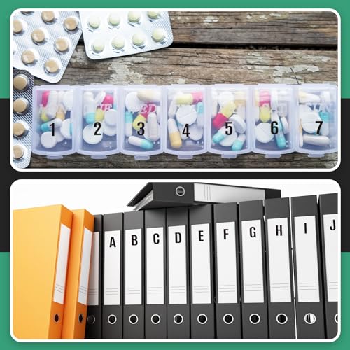 Image of Qilery 32 Sheets 0.5 Inch Letter and Number Stickers Self Adhesive Vinyl Letters Alphabet Stickers Big Font Letters Number Tags for School Classroom Home Mailbox Decor (Black)