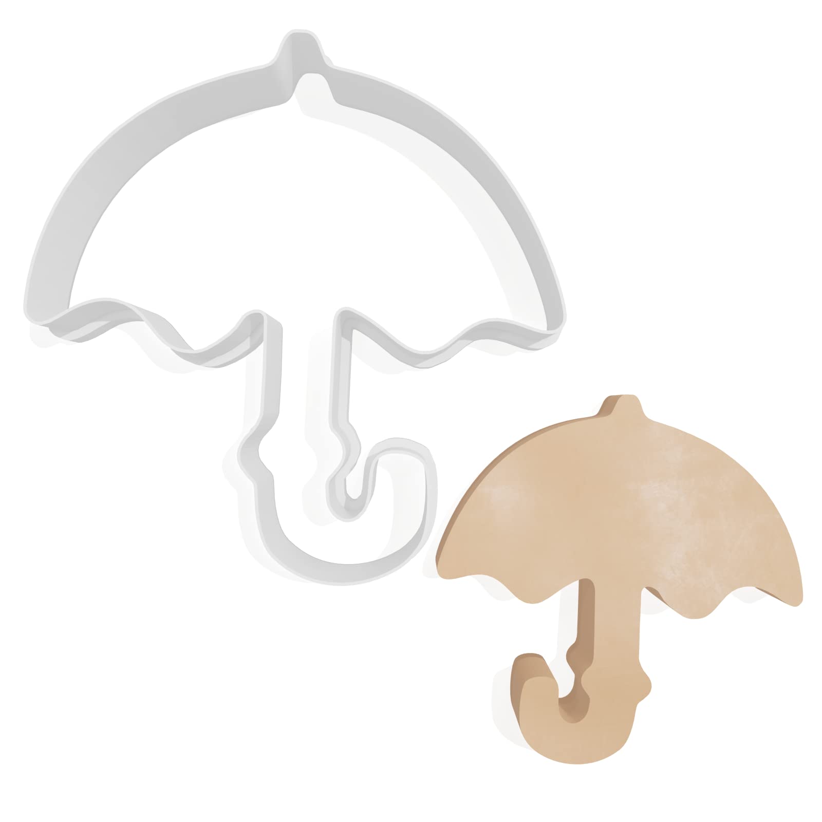Umbrella Cookie Cutter - 3 Sizes, White, 10cm
