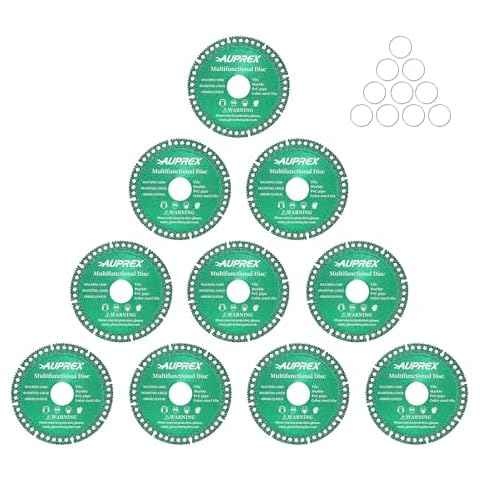 AUPREX 10 Pack 4 Inch Indestructible Disc for Grinder, Cutting Disc Compatible with 7/8" Angle Grinder, Multifunctional Cutting Saw Blade for Smooth Cutting, Chamfering, Grinding All Materials-Green Cover