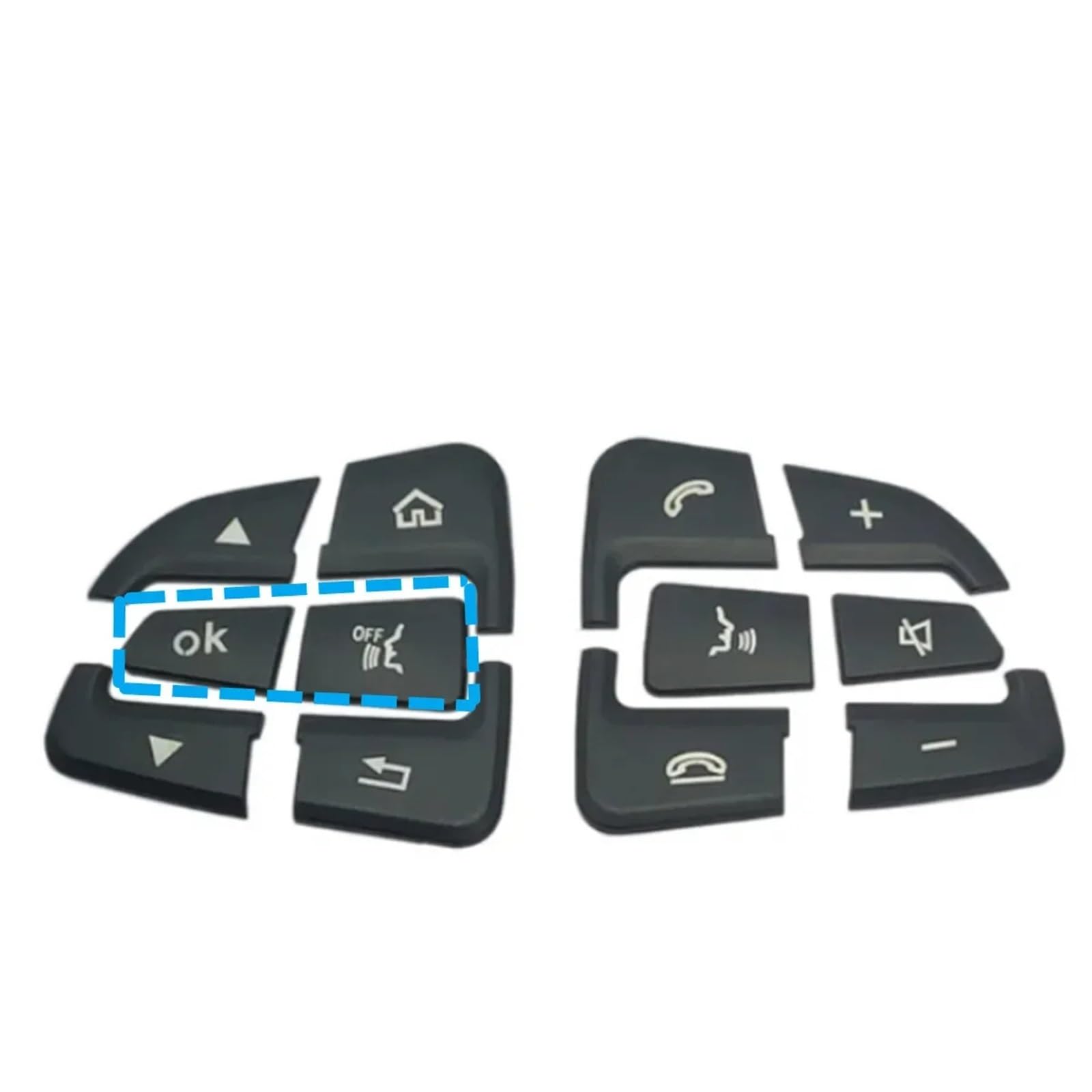 Car Button Mouldings Compatible with Benz for CLA GLE GLC GLS CLS W205 W253 C200L Car Steering Wheel Control Menu Switch Button Cover Trim Stickers