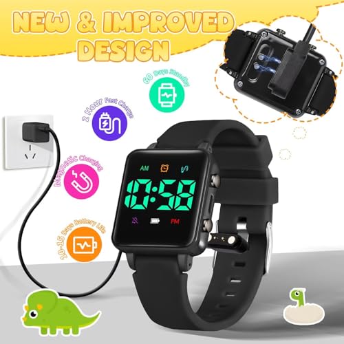 Potty Training Watch for Toddlers, Upgrade Magnetic Charging Potty Reminder with Music/Vibration/Colorful Lights Countdown, Cute Pattern Silicone Strap, Waterproof Kids Digital Watch, Gift for Kids by VTAIGE - Used condition - Image 5