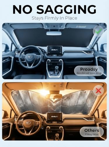 Image of Proadsy Windshield Sun Shade Custom Fit Honda Accord 2023-2026 Ice Crystal Black Front Window Sunshade UV and Heat Blocker Foldable Visor Keeps Car Cooler for Summer Parking and Daily Use