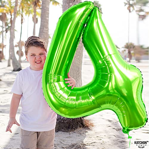 Image of KatchOn Light Green Number 4 Balloons 40 Inch, 4 Birthday Decorations