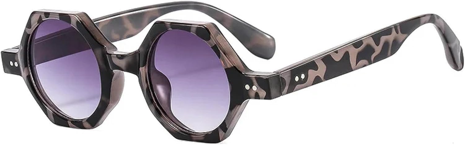 Polygon Punk Sunglasses Steampunk Round Men Uv400 Unique Outdoor Unisex