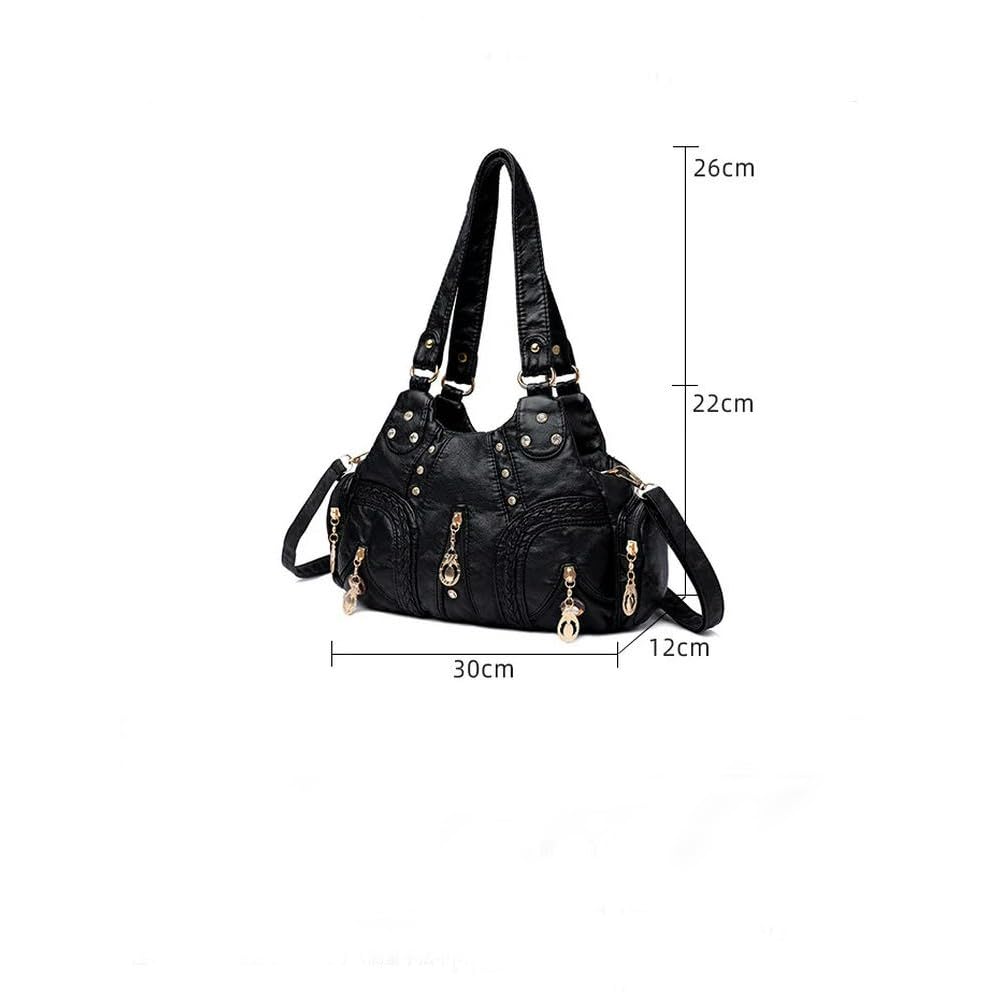 ZBDZSW Bolsos de Mano de Gran Capacidad para Mujer, Bolsos Cruzados con Diamantes de imitación de Colores, Bolsos de Hombro de Mujer de Moda de Cuero PU, Bolsos de Mano Casuales Multicolor