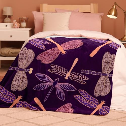 Couverture lit libellule plaid chaud pour cocooning au salon - 8