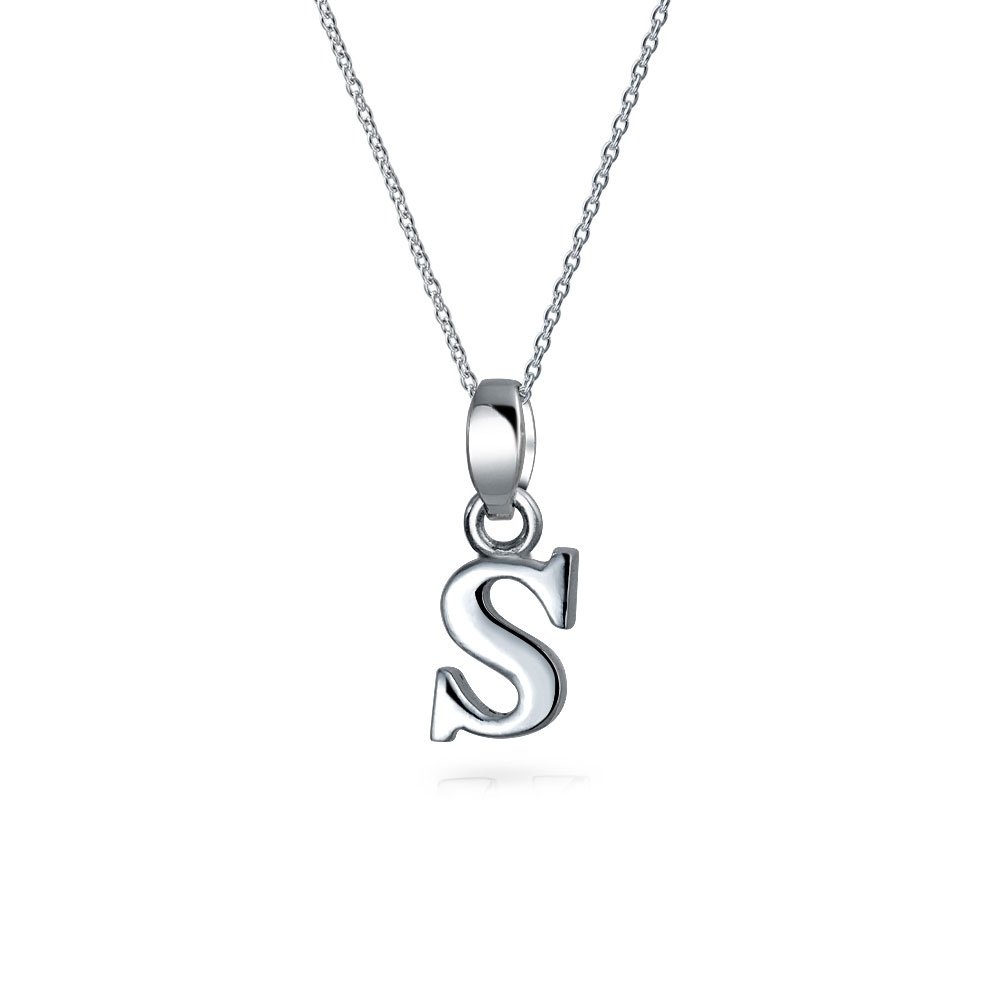 Abc Capital Bsperren Letter Alphabet A-Z Initiale Anhänger Halskette Für Teenager Für Frauen .925 Sterling Silber