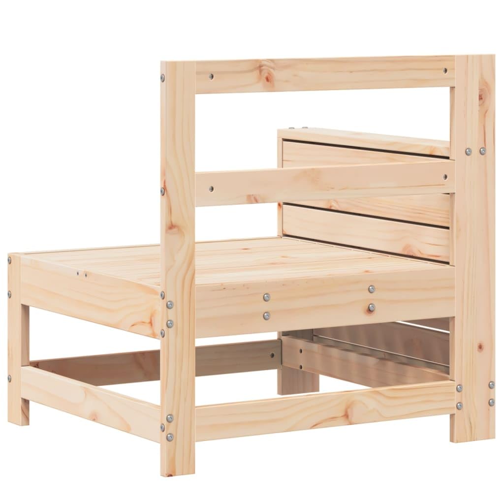 Canapé de Jardin modulable en Bois Massif de pin 69 x 62 x 70,5 cm, accoudoir et Dossier, Salon terrasse Patio, Fauteuil d extérieur sectionnel pour Lounge détente