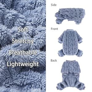 Dog Sweaters for Small Dogs Fleece Small Dog Pajamas Pet Clothes Cat Sweater Fall Winter Warm Puppy Clothes Boy Girl Small Dog Outfits Jumpsuits Dog Pajamas for Chihuahua Yorkie