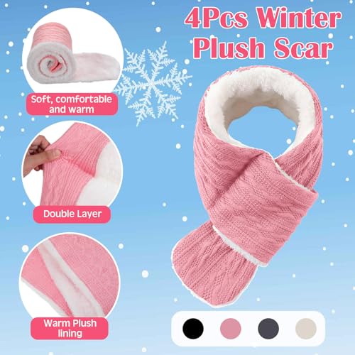 12 Pcs Kids Winter Beanie Hat Gloves Scarf Set for 3-5 Toddler Pom Fleece Scarf Knit Cap Children for Boys Gift Girls3