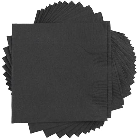 Medium Black Paper Napkins