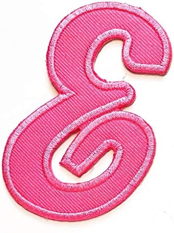 PP Patch Pink Alphabet Letter E Patch ABC Letter School Clothes Bag T-Shirt Jeans Biker Badge Applique Iron on Sew On Patch English Letters A-Z Embroidered Patch