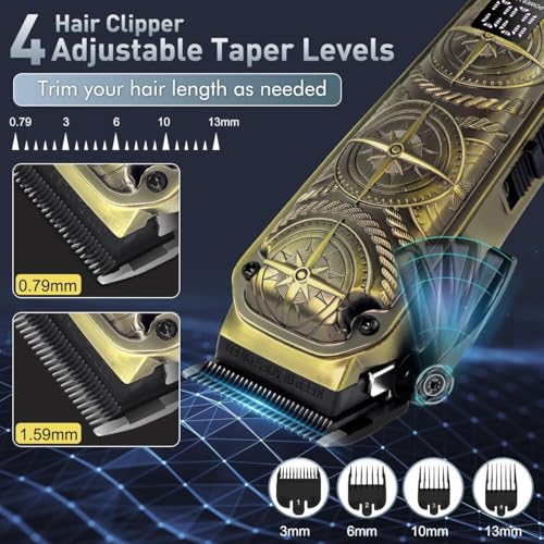 Image of Hatteker Professional Hair Clippers for Men,Beard Trimmer Electric Foil Shaver Razor for Men, Cordless Barber Clippers & Trimmers for Haircutting,Men's Grooming Kit