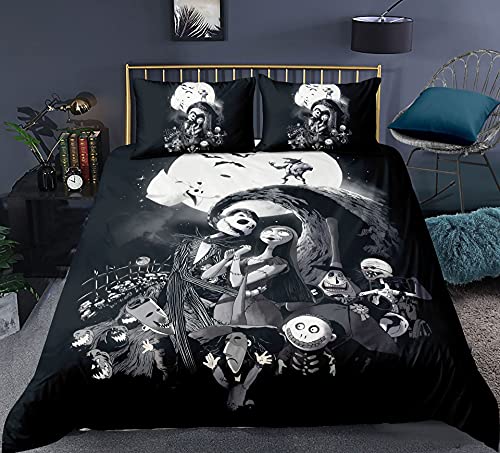 WINUO Décoration d'halloween Housse de Couette 140x200cm, Impression Numérique 3D Jack Parure de...