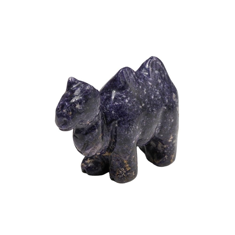 HUFFA Natural Crystal Camel Carving - Tiger Eye & Amethyst Stone - Unique Home Office Decoration