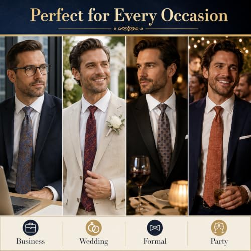 Image of WeiShang Neckties for Men, Classic Formal Tie