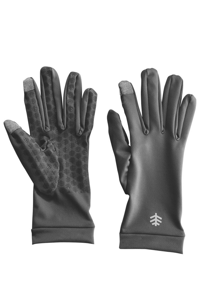 Coolibar UPF 50+ Unisex Gannet UV Gloves, Sleek Grey, X-Small, Solid - Sun Protective