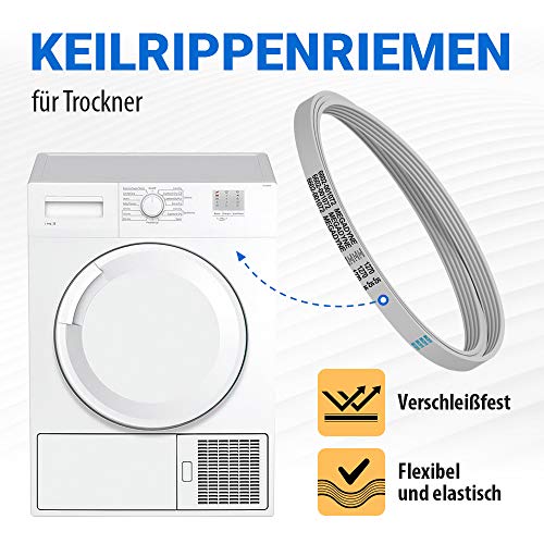 VIOKS Keilriemen Keilrippenriemen 1270 J5 1270J5 Riemen Antriebsriemen Trockner für Waschmaschine Wäschetrockner AEG Samsung Whirlpool Bauknecht