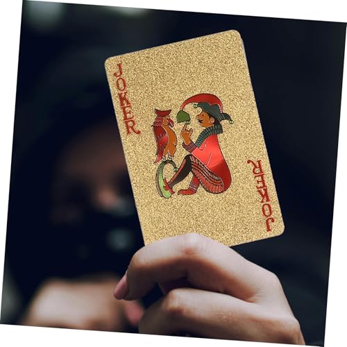 GALPADA Goldfolie Pokerkarten Spielkarten für Poker Party Kartenspiel Erwachsene Langlebig Glatte Oberfläche – Bild 6